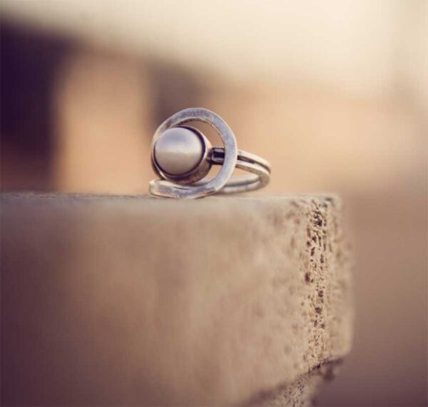 PEARLS IN ROMANCE Custom Sterling Silver Ring with Pearl