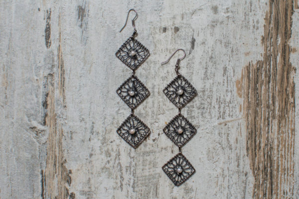 ROMBUS Triple Earrings Crochet Silver 925