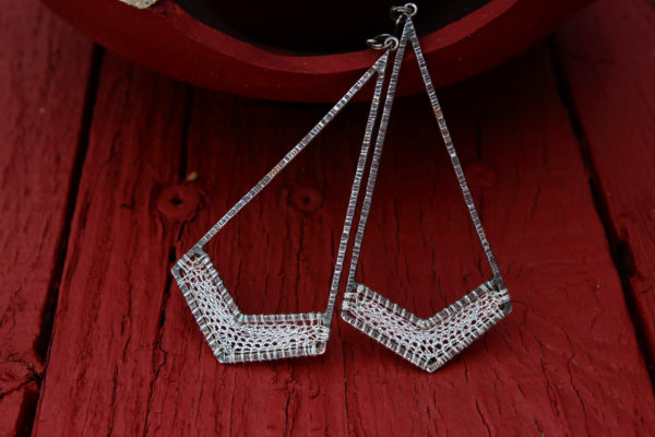 ARROW crochet silver 925 earrings