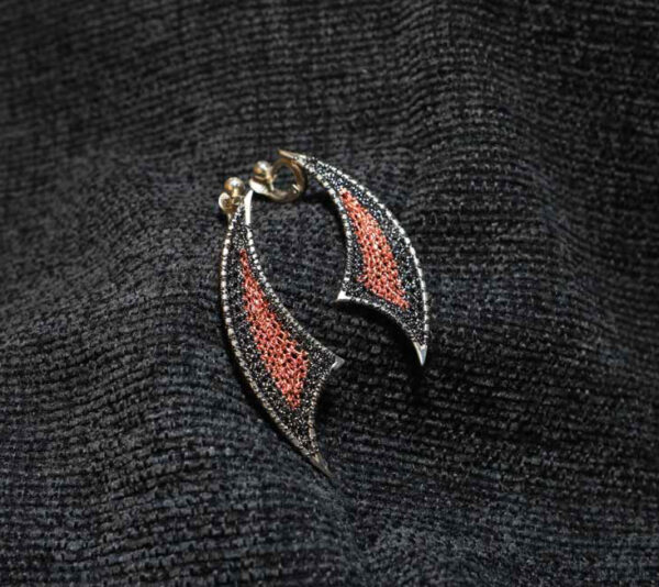 DRAGON WING Earrings Statement earrings in silver, stud earrings unique designer lightweight crochet earrings