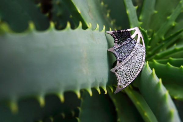 THE WING OF THE DRAGON Ring Crochet on Silver 925