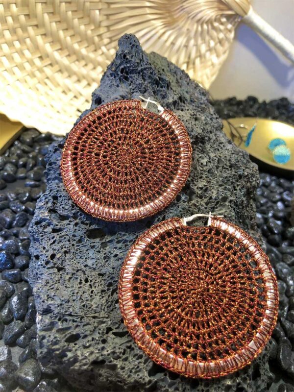 Handmade crochet FULL MOON earrings