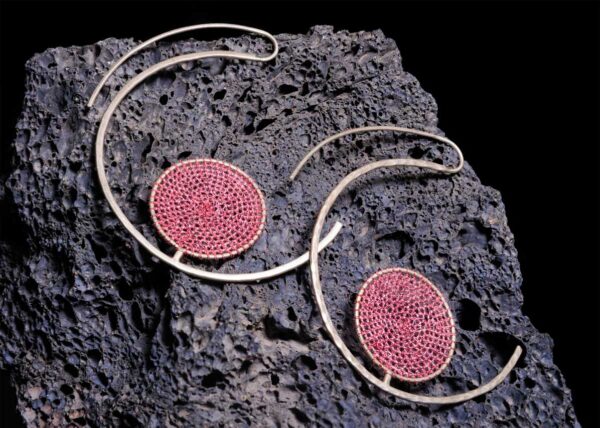 ADDUCTIUS EARRINGS / Astonishing, lightweight, 925 Silver hoop earrings double, front back earrings thin crochet earrings