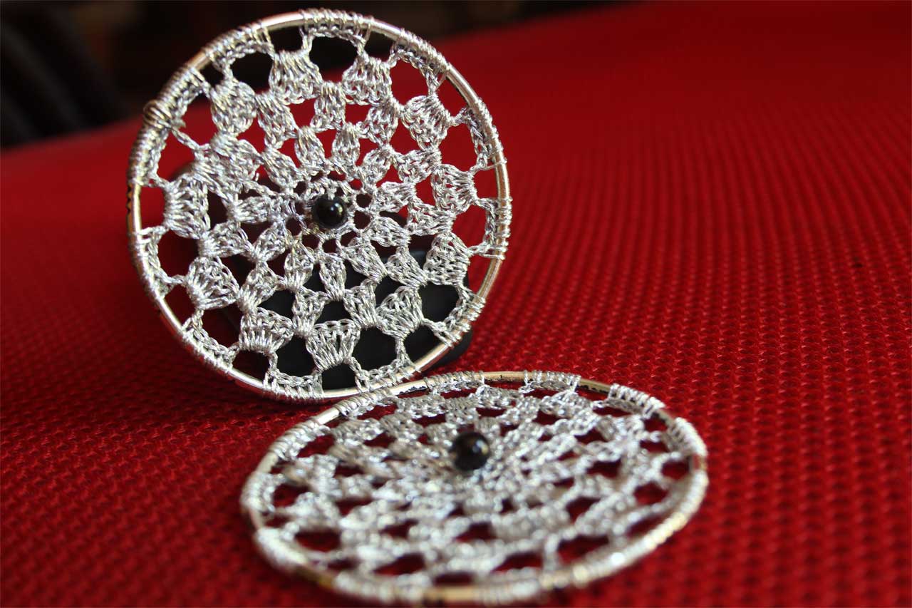 Mandala Pendant Crochet on Handmade Silver 925